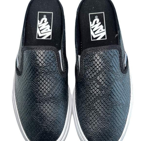 Vans Shoes - Vans Black Slip-On Loafers with Snakeskin Texture